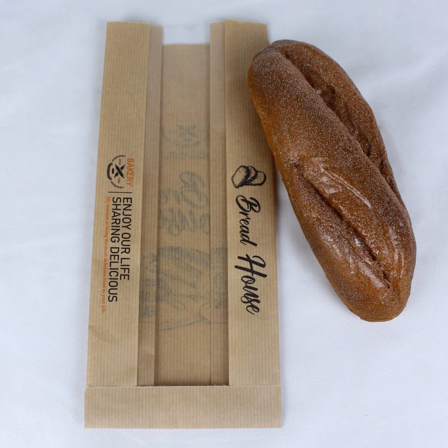 Customize Printed Paper Eco-Friendly Food Grade Bread Packaging Baguette Bag