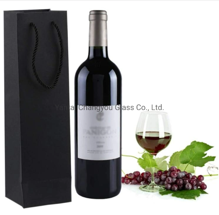 High Quality Customized Glossy Wine Bottle Gift Packaging Paper Bag Christmas Gift Paper Wine Bags