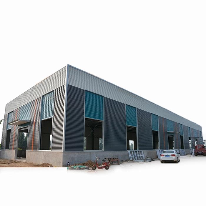 Galvanized and Painted Prefab Steel Construction Building with Insulated Materials for Roof and Wall