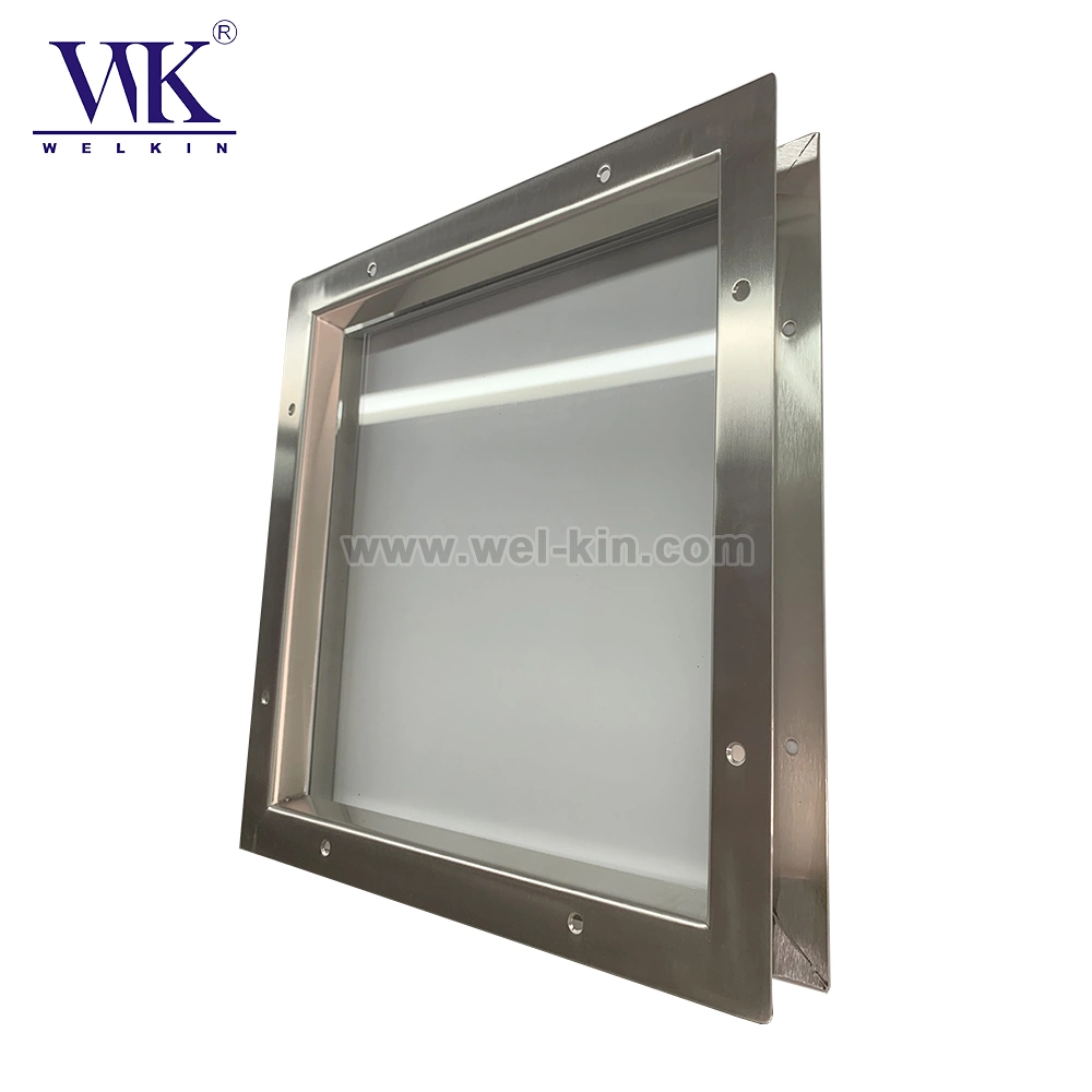 Stainless Steel Square Frosted Glass Porthole Screwed on Both Sides Door Window