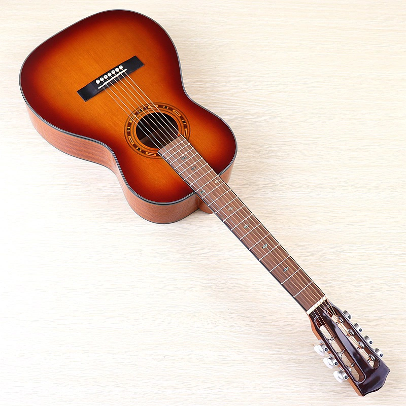 Custom 7 Strings Acoustic Guitar in Sunburst Color