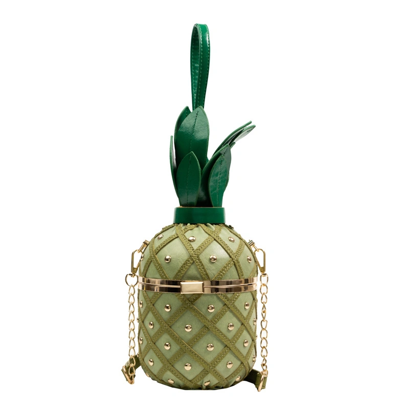 (WD5692) Pineapple Lady's Bag New Style Ladies Purse Green Small Bag Fashion Bags High quality/High cost performance  PU Leather Shoulder Bags