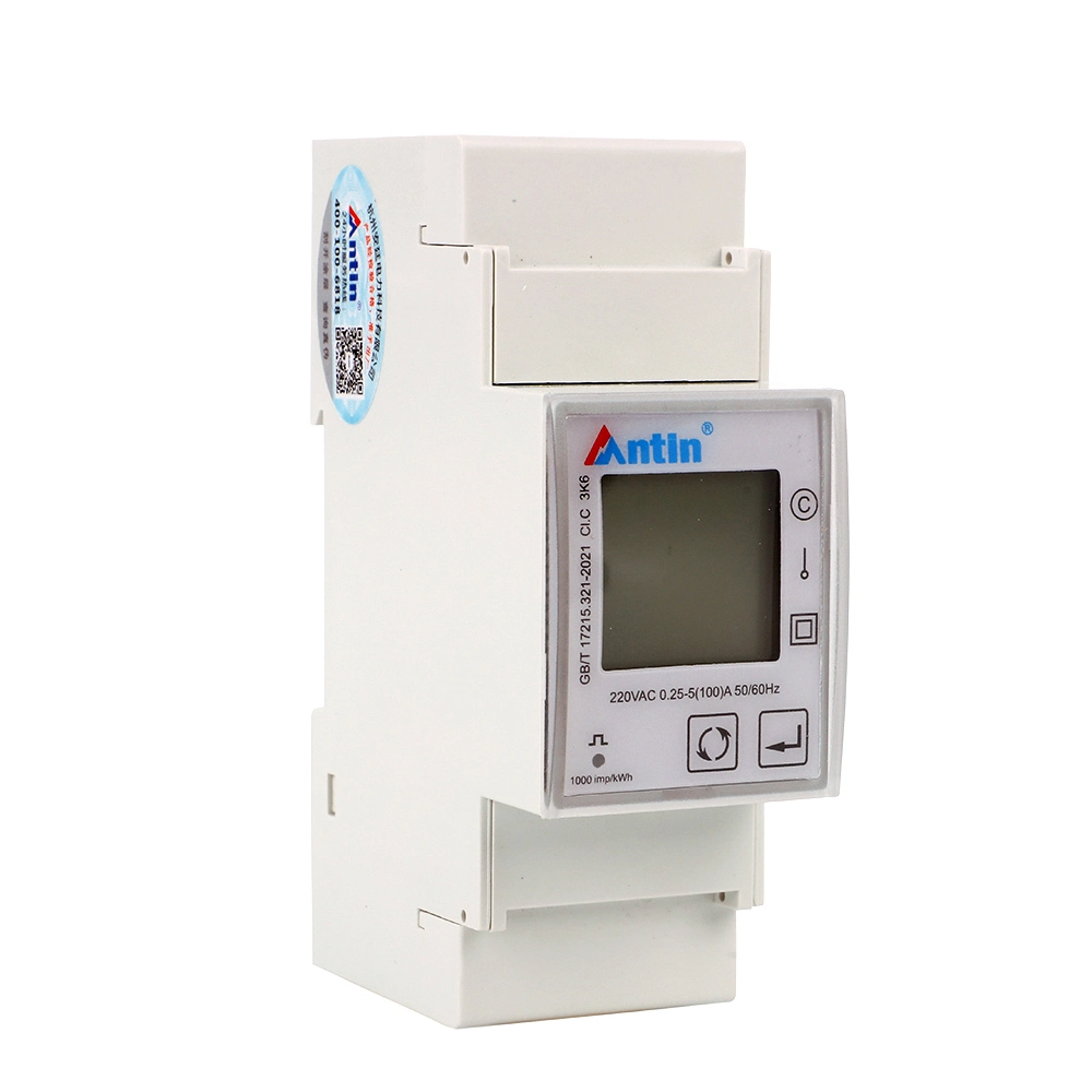 At100g Single Phase Electricity Meter, Power Consumption Meter, DIN Mount Kwh Meter