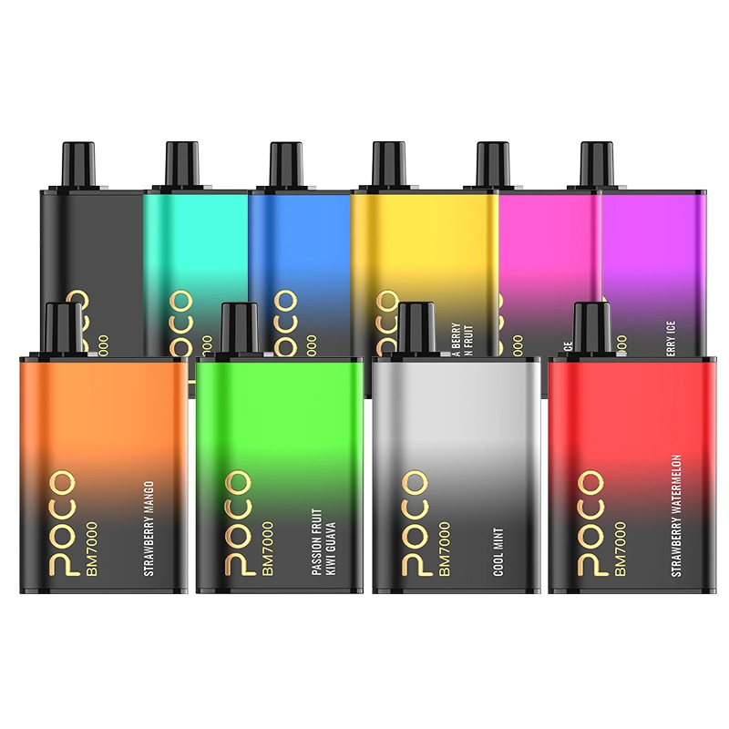 Poco Bm7000 cigarette électronique jetable Vape Pen rechargeable 7000 bouffées Mesh Coil 17ml 10 Flavors Device plus récent stylo vapeur