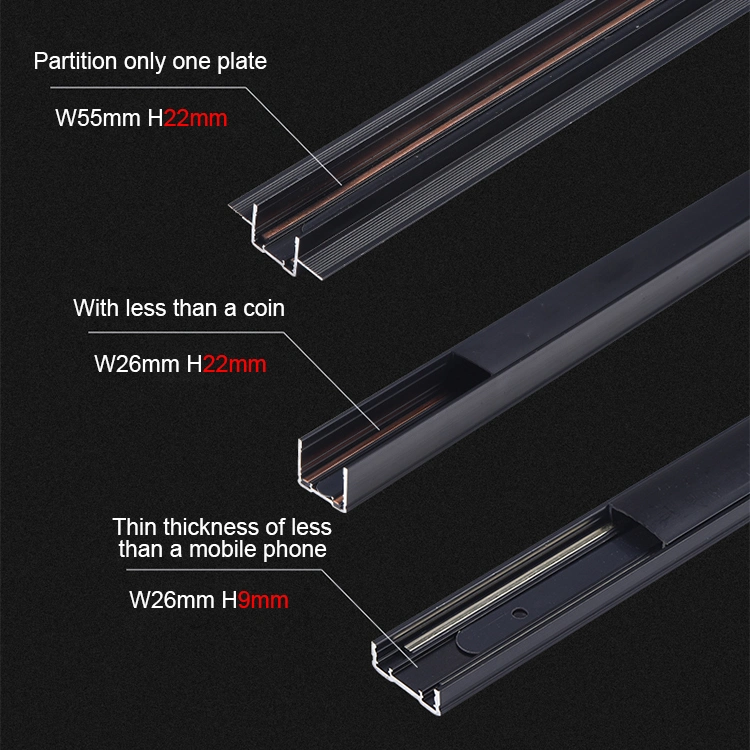 Ultra-Thin Track Decorative Lighting, Black/White Rotatable 8W LED Magnetic Track Grille Light