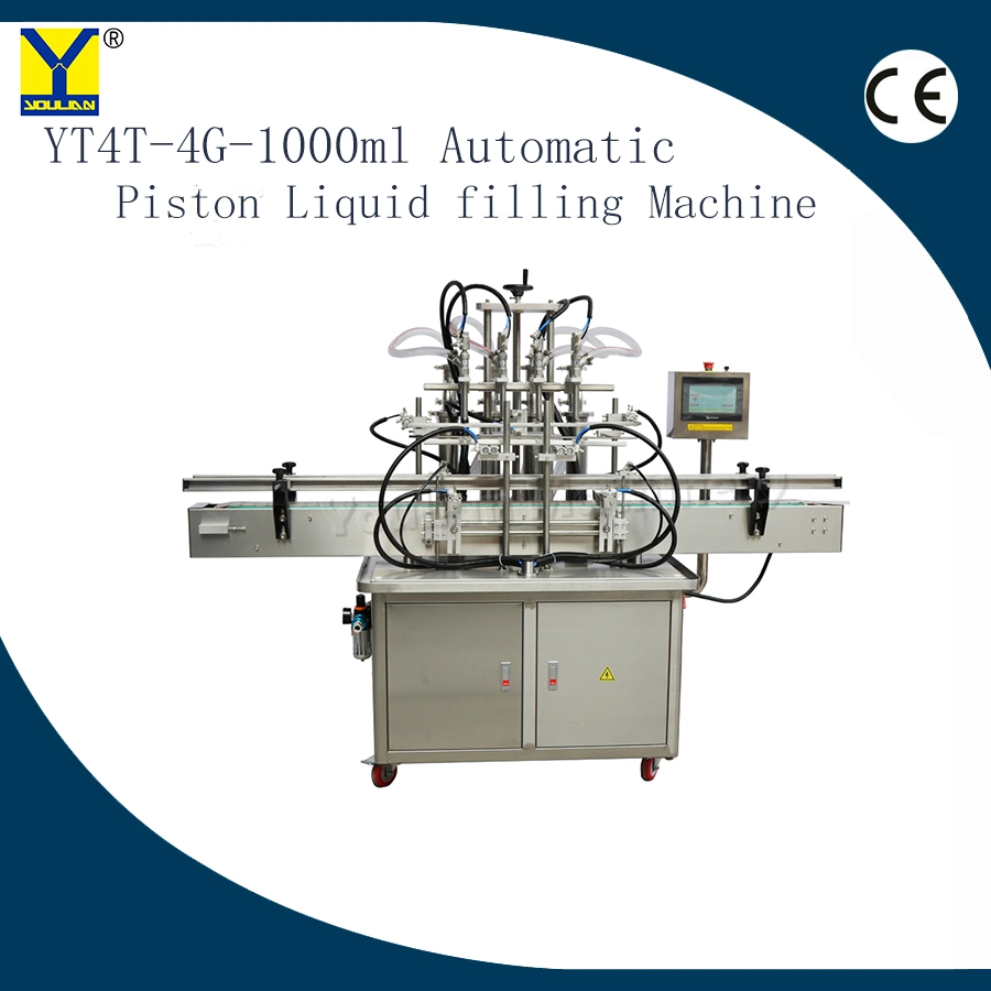 Yt4t-4G automático Lineal 4 Jefes pistón líquido envasado máquina de llenado de botella