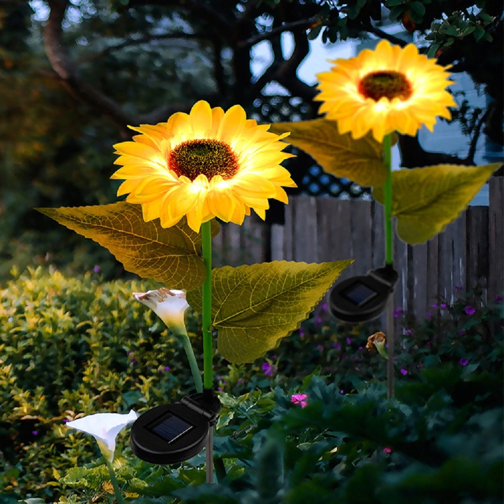 , lâmpadas impermeáveis Jardim gramado pathway Yard decoração, luz do solo paisagem luz gramado, ao ar livre Solar Sunflower 8 LED Wyz17907