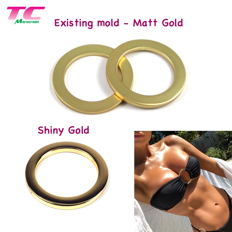 Factory Customized Rose Gold Metal Bra Ring and Slider, Bespoke Logo Hardware Accessories for Lingerie, Swimwear, Bikini, Underwear, Bra, Beachwear