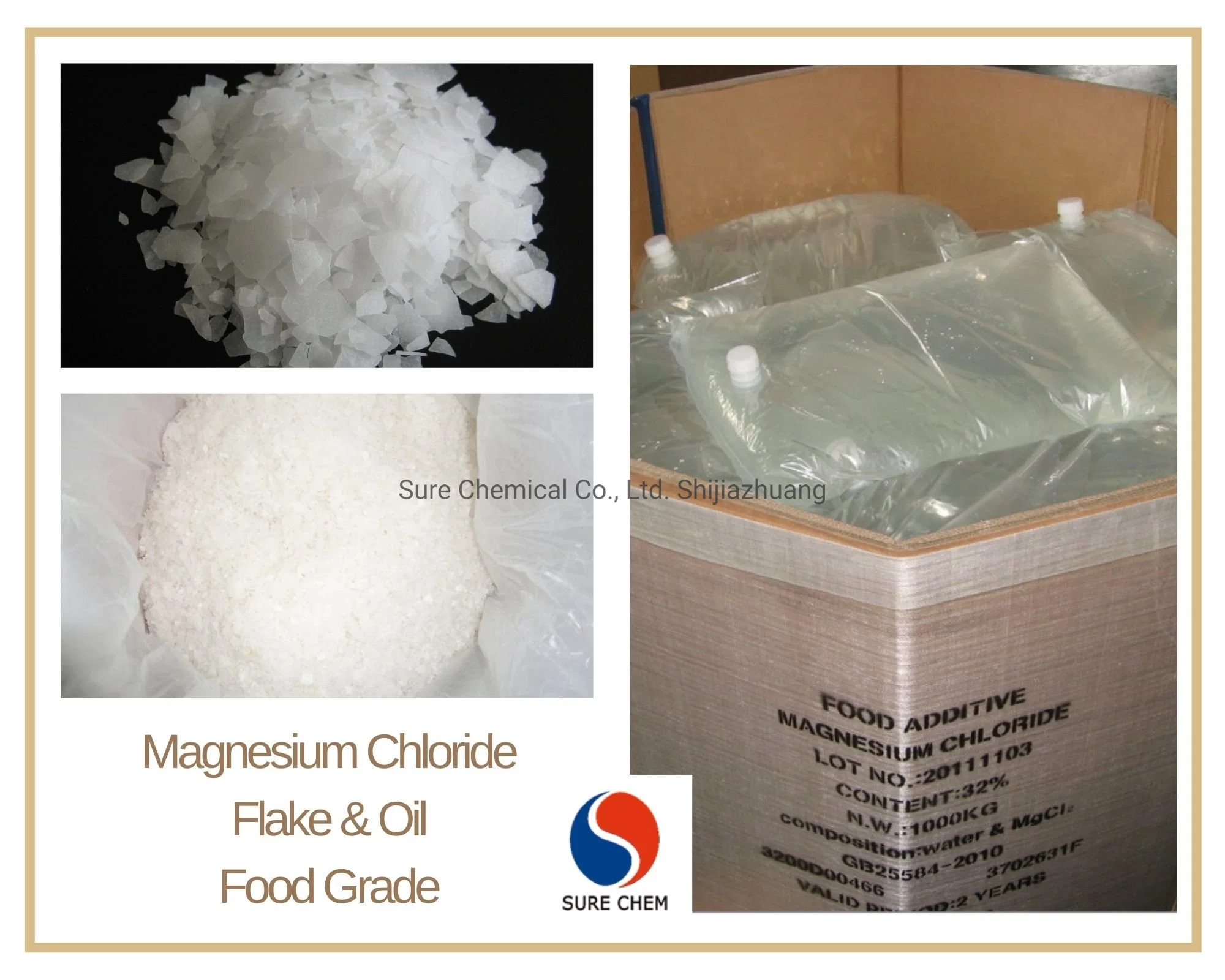 Food Grade Mgcl2 Magnesium Oil for Natural Mineral Beauty Raw Materials