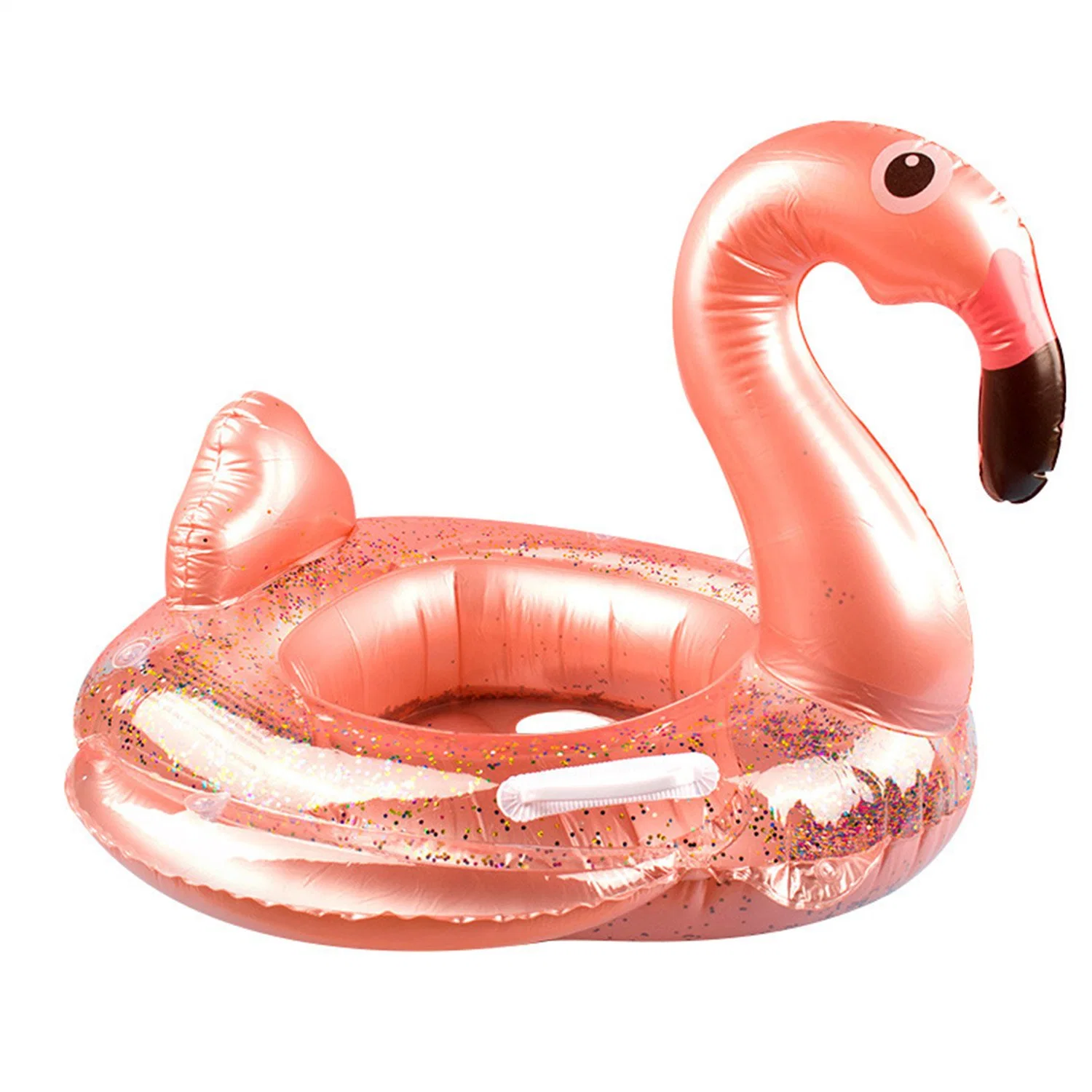 Outdoor Children's Padded PVC Flamingos Inflatable Sequins Swim Sit Ring