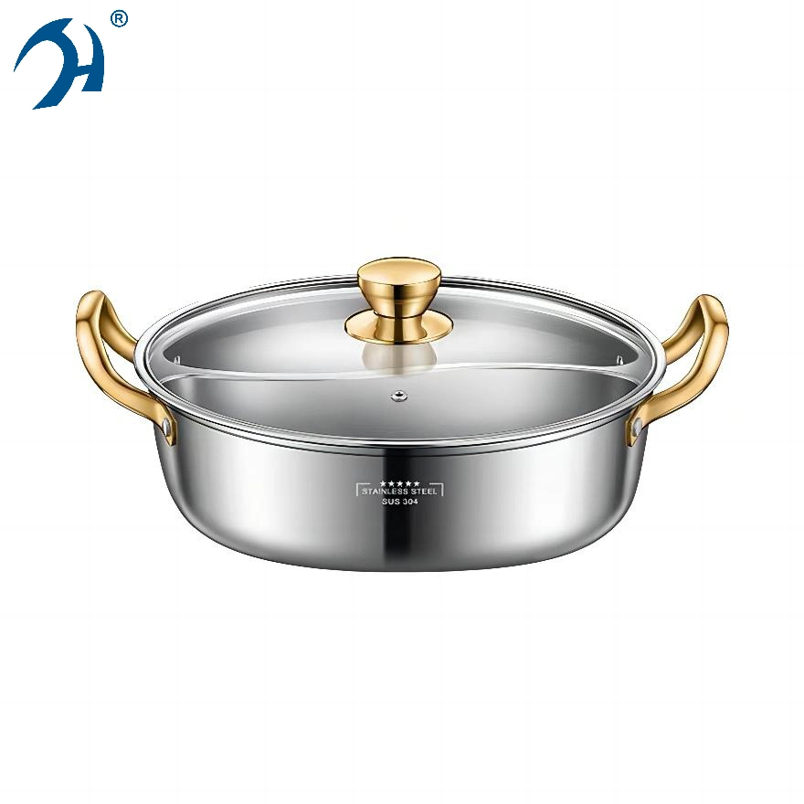 2024 Hot Sale Soup Pot de acero inoxidable Pot de dos sabores Utensilios de cocina Cookware