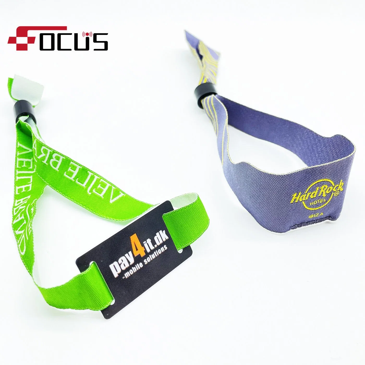 Custom Printing Polyester NFC Woven RFID Bracelet Woven Smart Wristband for Events