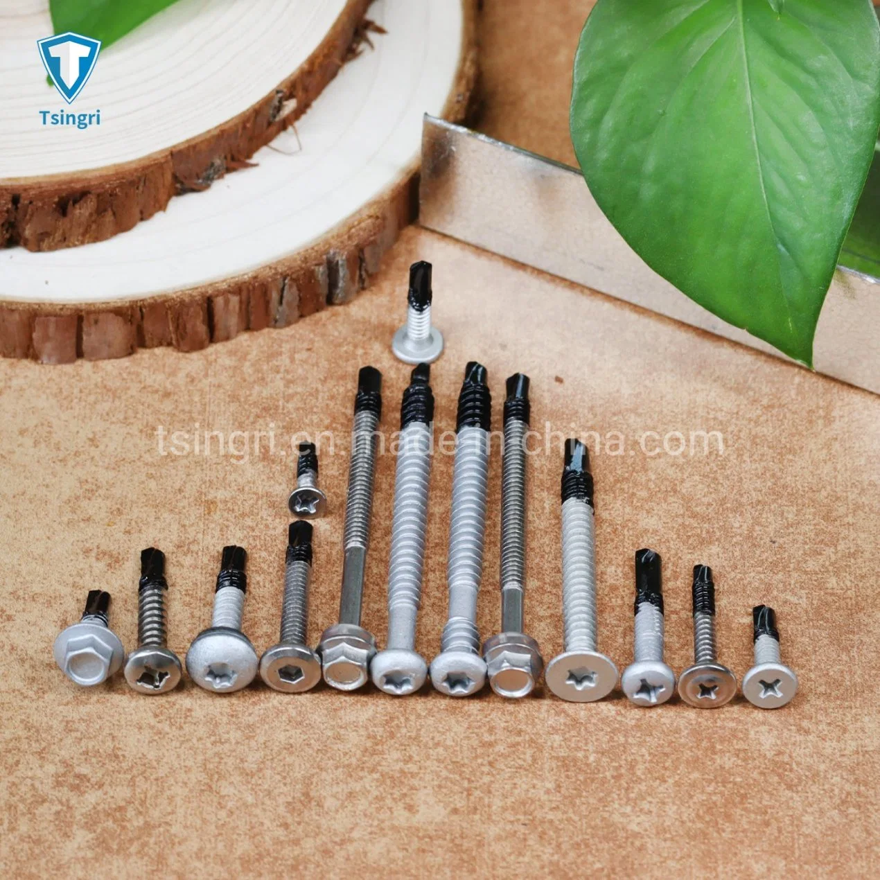 TGR/Tsingri A2 A4 Steel SS304/SS316+SCM435 Hex Round Head Self Tapping Drilling Bi-Metal Screws Heavy Duty Fasteners