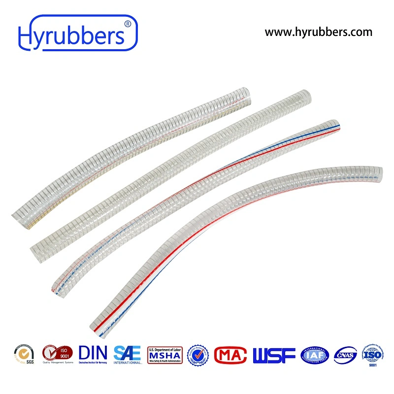 Flexible Clear Anti-UV PVC Steel Wire Hose Transparent PVC Spring Hose