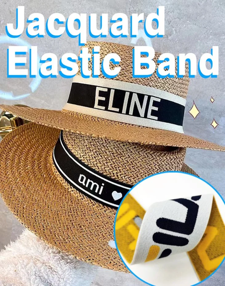 Wear-Resistant Custom Logo Nylon Jacquard Elastic Tape for Hats