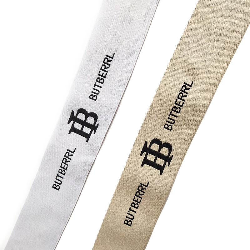 Single Side Brand Custom Logo Soft High Tenacity Woven Jacquard Elastic Webbing for Accessories