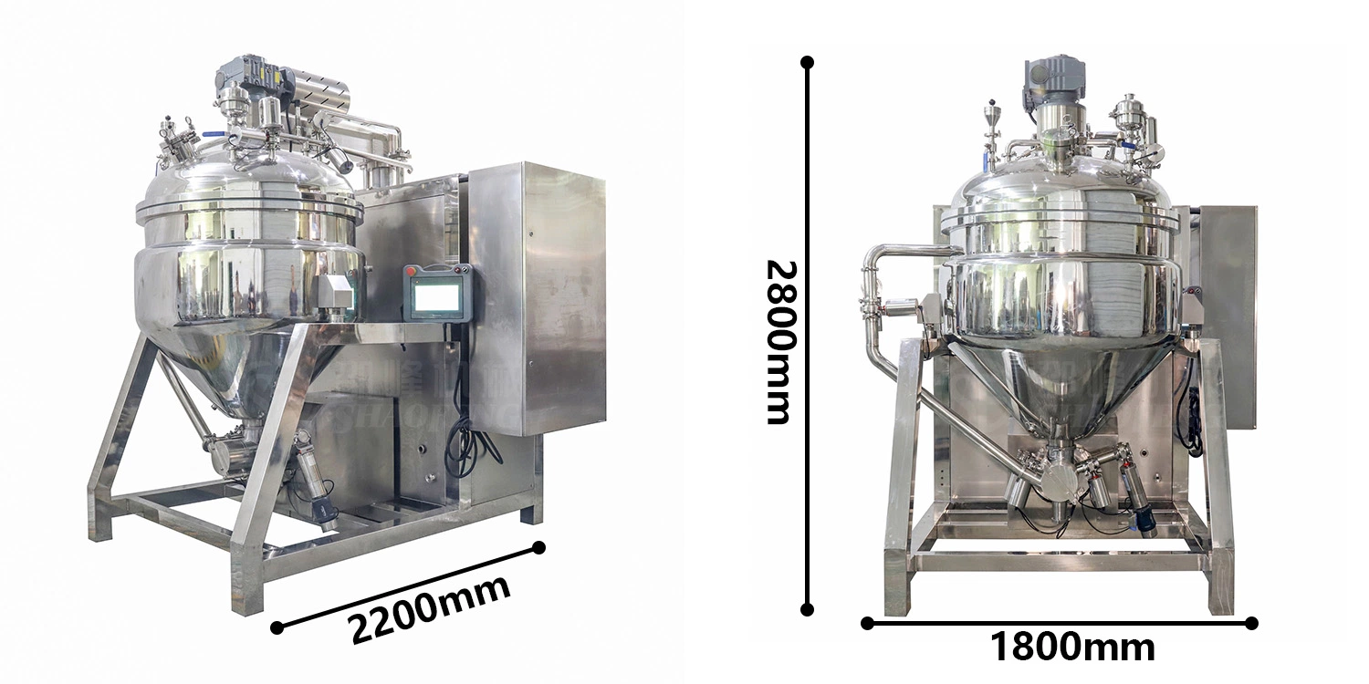 Vacuum Emulsifying Cheese Chubby Sauce Dressing Mixer Tank Peanut Butter Mayonnaise Ketchup Making Processing Machine