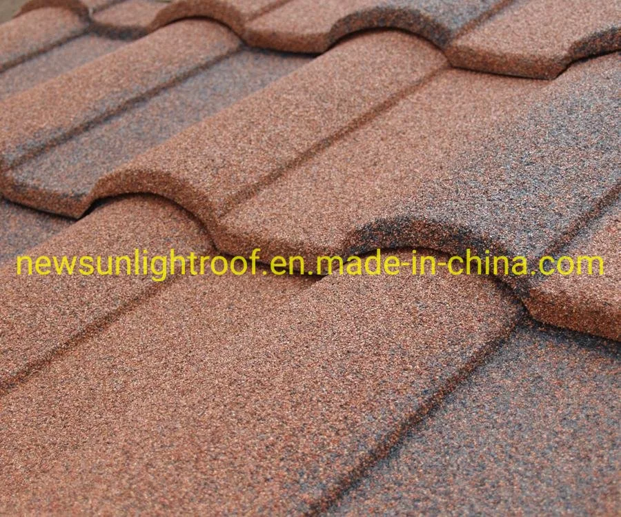 Color Stone Coated Smooth Type Metal Roof Tiles for Building Material