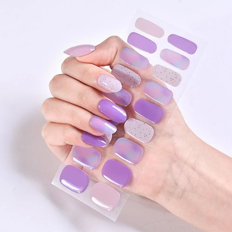 Gel Real 100% 3D Permanent Nail Wraps Polish Strips UV Kawai Gel Warps Semi Cured Nail Sticker