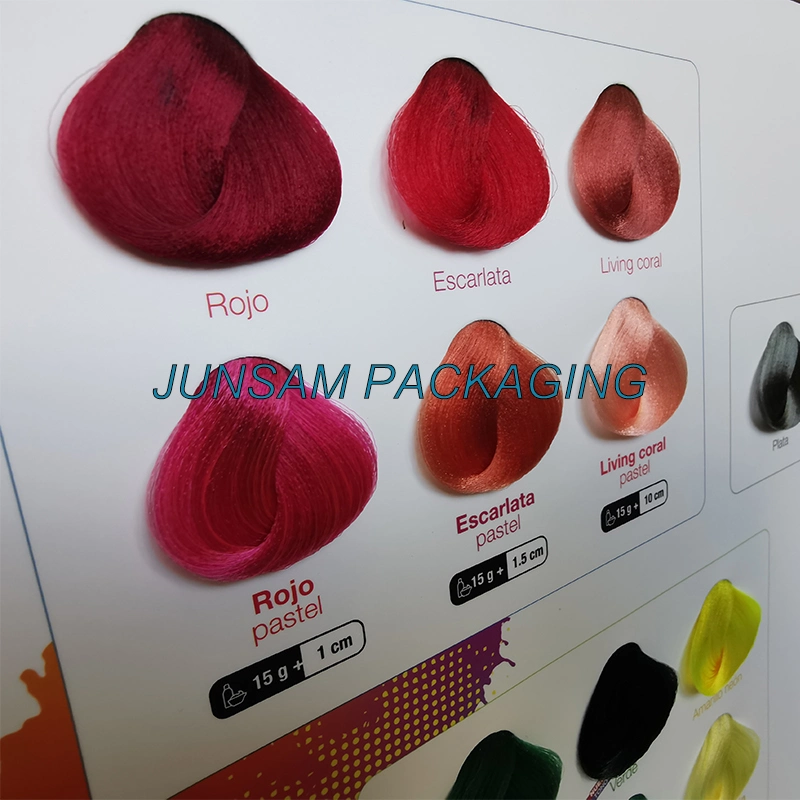 Small Size Hair Color Chart Made of Synthetic Fiber Material for Promotion Salon Presentation with Looped Swatches