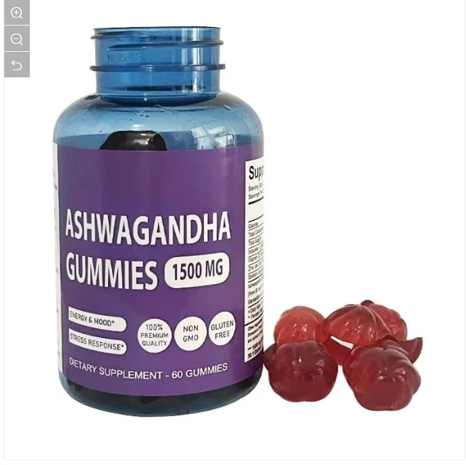 No OMG, Gluten-Free Ashwagandha orgánicos Extracto de Raíz Gummies Alivio de tensión Natural Suplemento gomosos