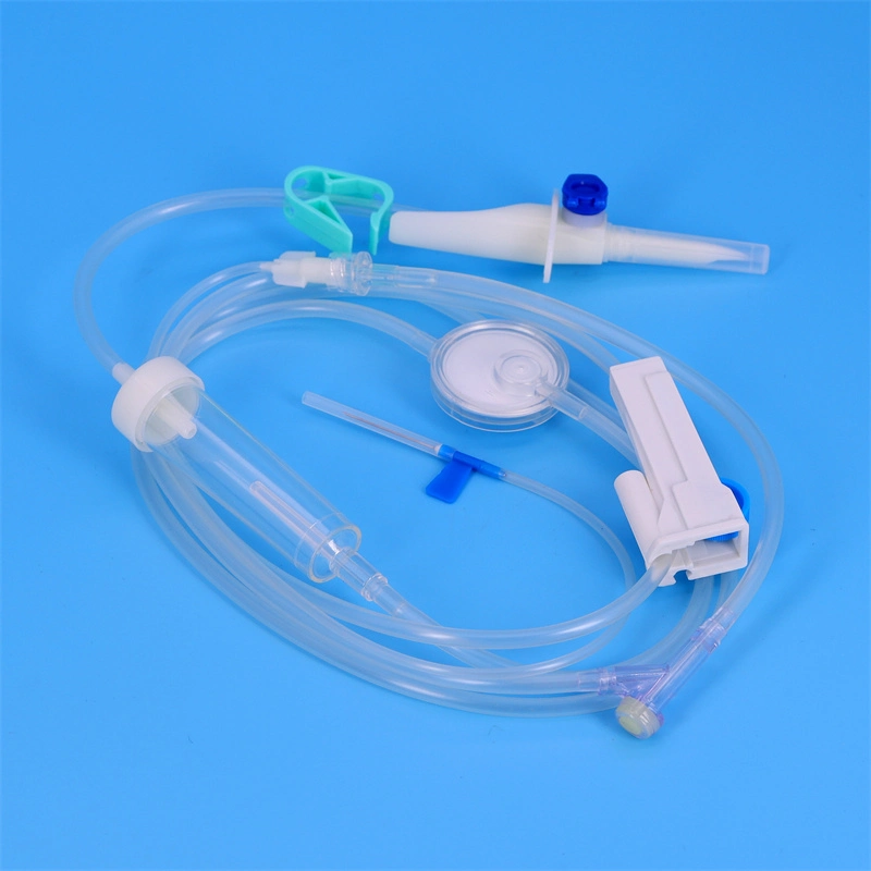 Venta caliente Zhenfu TPE Free_PVC precisión con el conector en Y Conjunto de equipos de infusión IV desechables