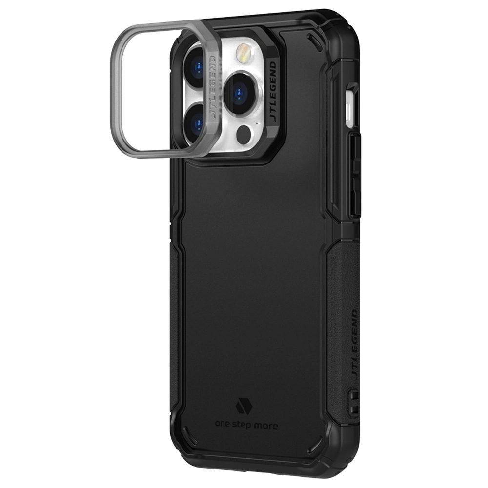 Tlegend Dx pro teléfono grado militar caso para el iPhone 14 Pro Max Teléfono magnético caso TPU+PC magnético protector Tapa con bastidor de la cámara - Negro