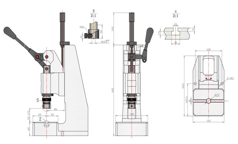 Precision Manual Press Test Instrument 12kn Manual Press Test Machine Hpa-1p/ Hpa-1pr Sample Preparation Equipment