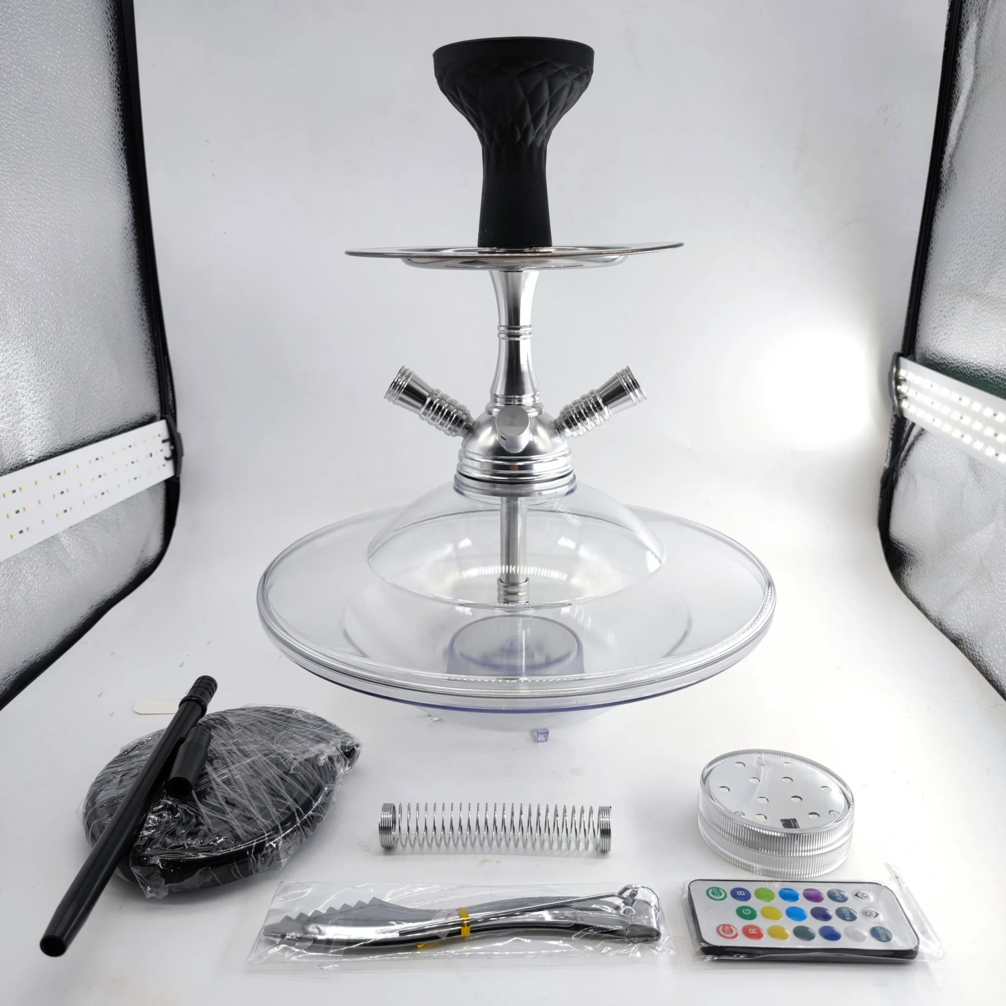 Arab Hookah Set 4 Hoses Glass Narguile Complete Shisha Bowl Tongs Ash Plate Water Tobacco Pipe Smoking Accessories