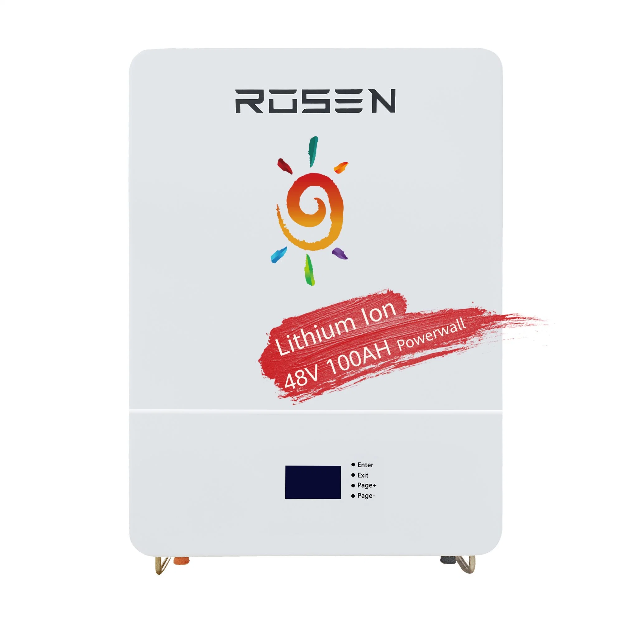 Rosenpv LiFePO4 48V Battery Solar Powerwall 100ah Wall Mounted Lithium Battery for Home