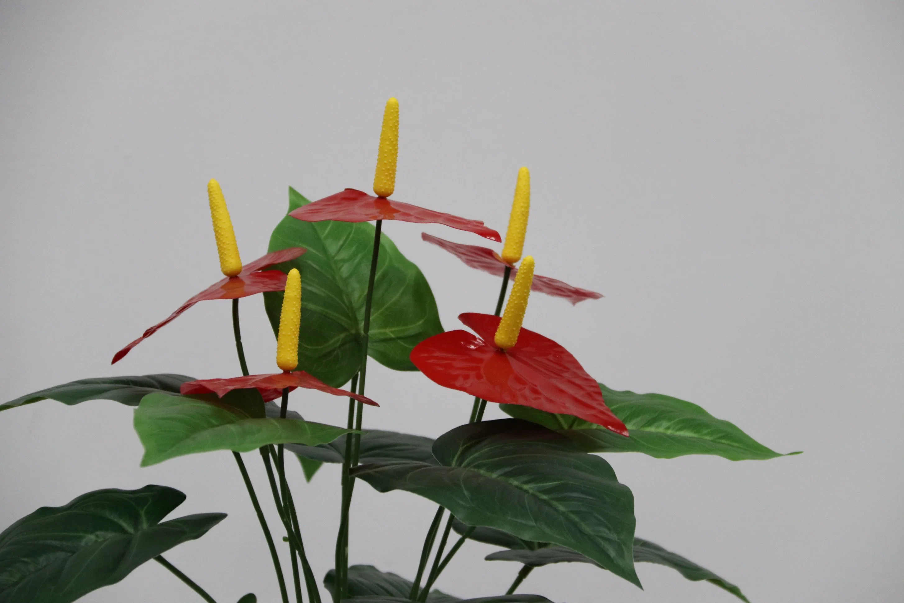 Beautiful 18 Leaves Small Bonsai Can Be Customized, Artificial and Decorative Plant Tree Small Anthurium