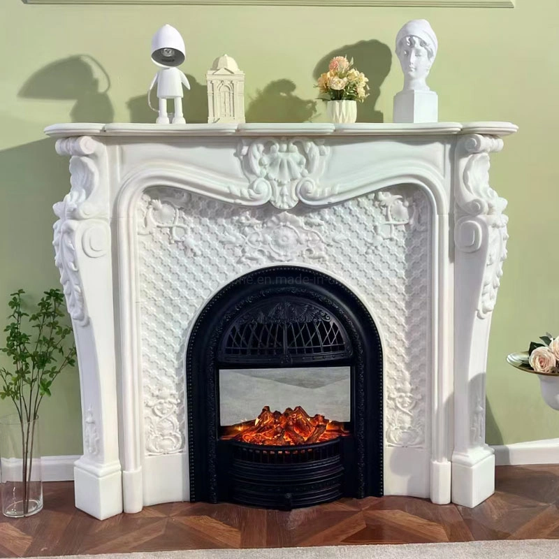 China Geschnitzten Marmor Kamin Surround Mantel