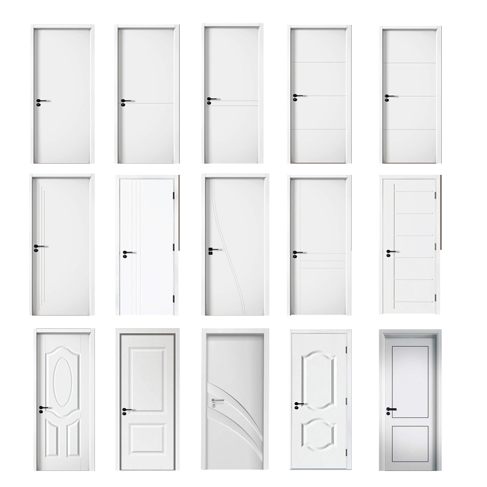 China Polyurethane PU Foam Filling Waterproof Interior Wood Plastic Composite Door WPC Door