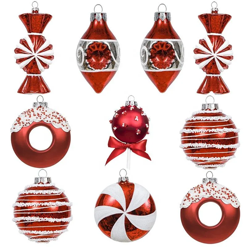 Süße Süßigkeiten Donut Weihnachtsbaum Hängende Ornamente Luxus Dekorative Weihnachten Glaskugel