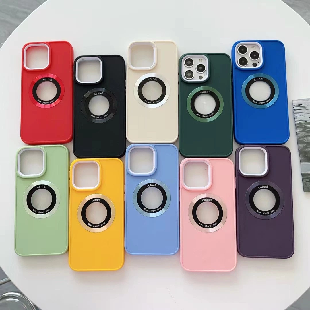 Magnetic CD Pattern Circle Iron Piece Mobile Phone Case for iPhone 7 ~ 15 Series