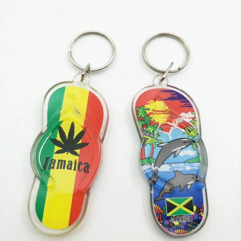 Acrylic Keychain Slipper Acrylic Magnet Acrylic Sandal Keychain for Souvenirs