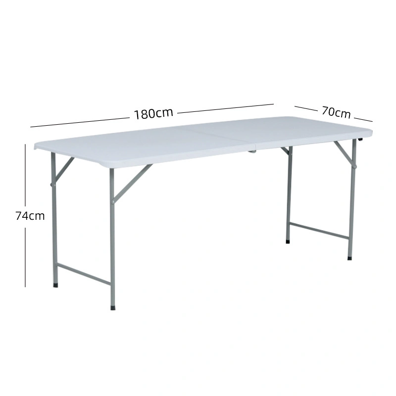 Table pliante en plastique durable de 8 PI mobilier blanc pour l'extérieur