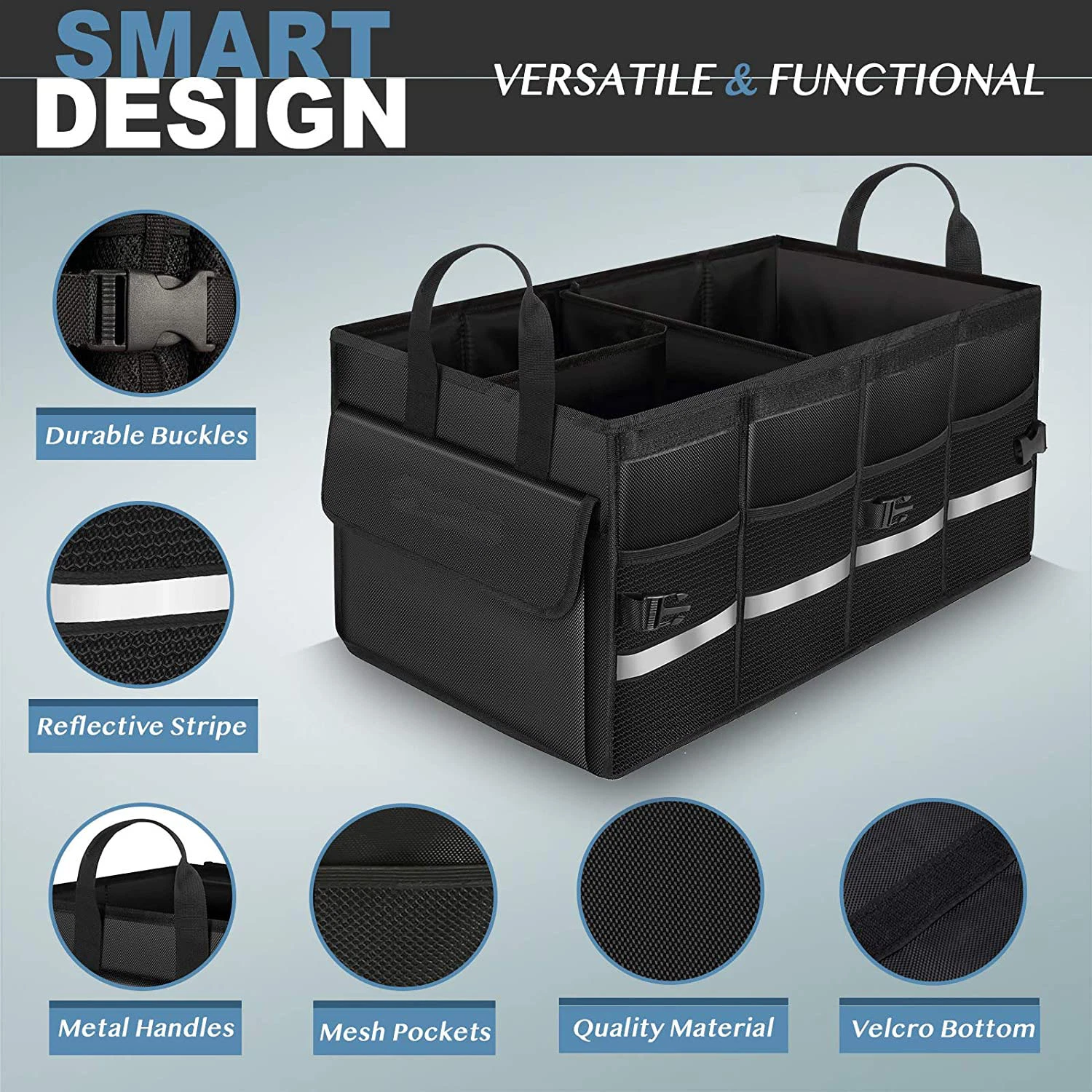 Voiture de l'organisateur de stockage d'agrégation pliable avec couvercle