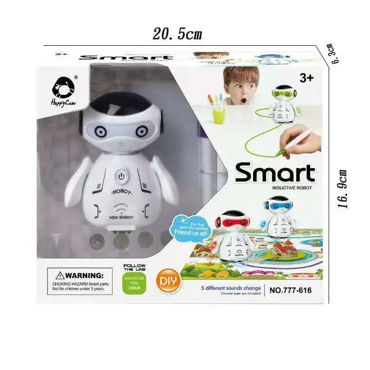 Children Smart Induction Robot Toy with Change Color Tracking Line Follower for Christmas Gifts