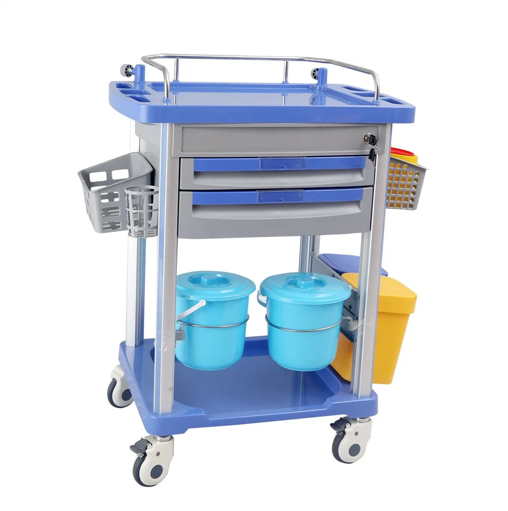 [CT850] ABS Linen Trolley and Cart with Drawers for Medical, Emergency, Logistic, Laundry, Treatment, Medicine Distribution, Anesthesia as Hospital Equipment