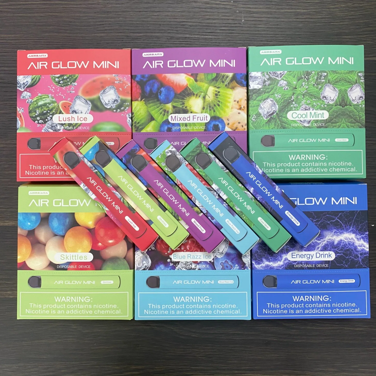 Goods Readly in Stock Disposable/Chargeable Vape 800puffs 3.5ml 550mAh Air Glow Mini E Cigarette Vape Bar OEM Disposable/Chargeable Vape Pen Different Smell with Packaging