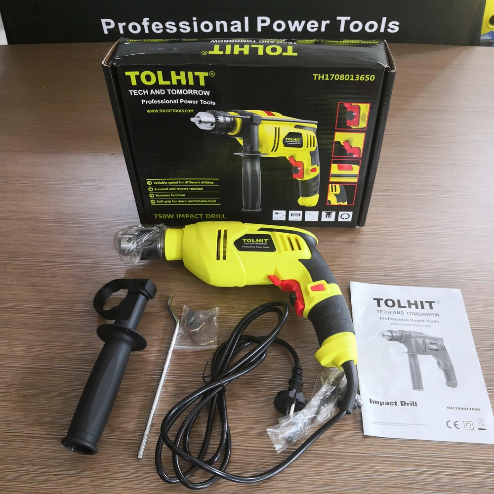 Tohit Power Tools Supplier 750W 13mm Elektrische Hand Schlagbohrmaschine