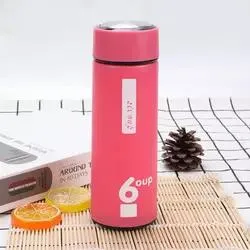 Glass Water Bottle with Silicone Case Nylon String Sealed Thermo Insulated Travel Mug