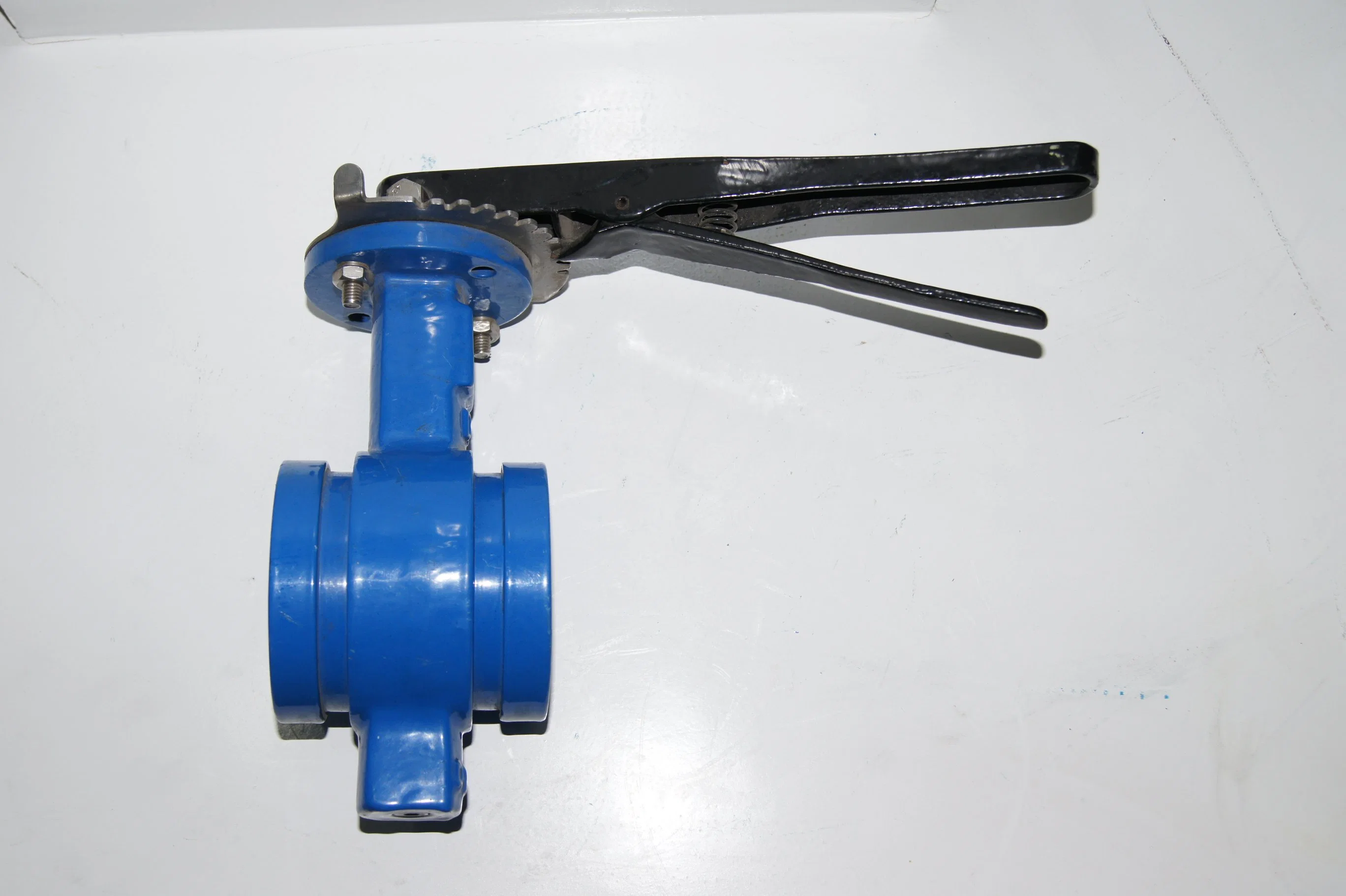 Grooved End Butterfly Valve Rubber Coated Disc Lining Disc with Hand Lever