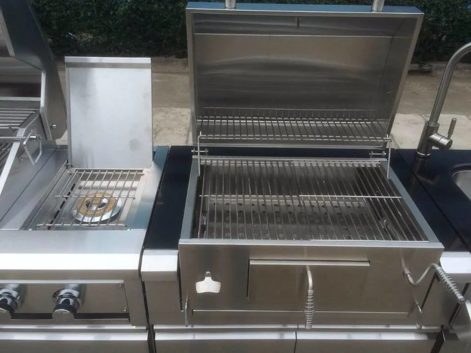 BBQ Gas Grill 8 Burners Modular Outdoor Kitchen Design Cabinet