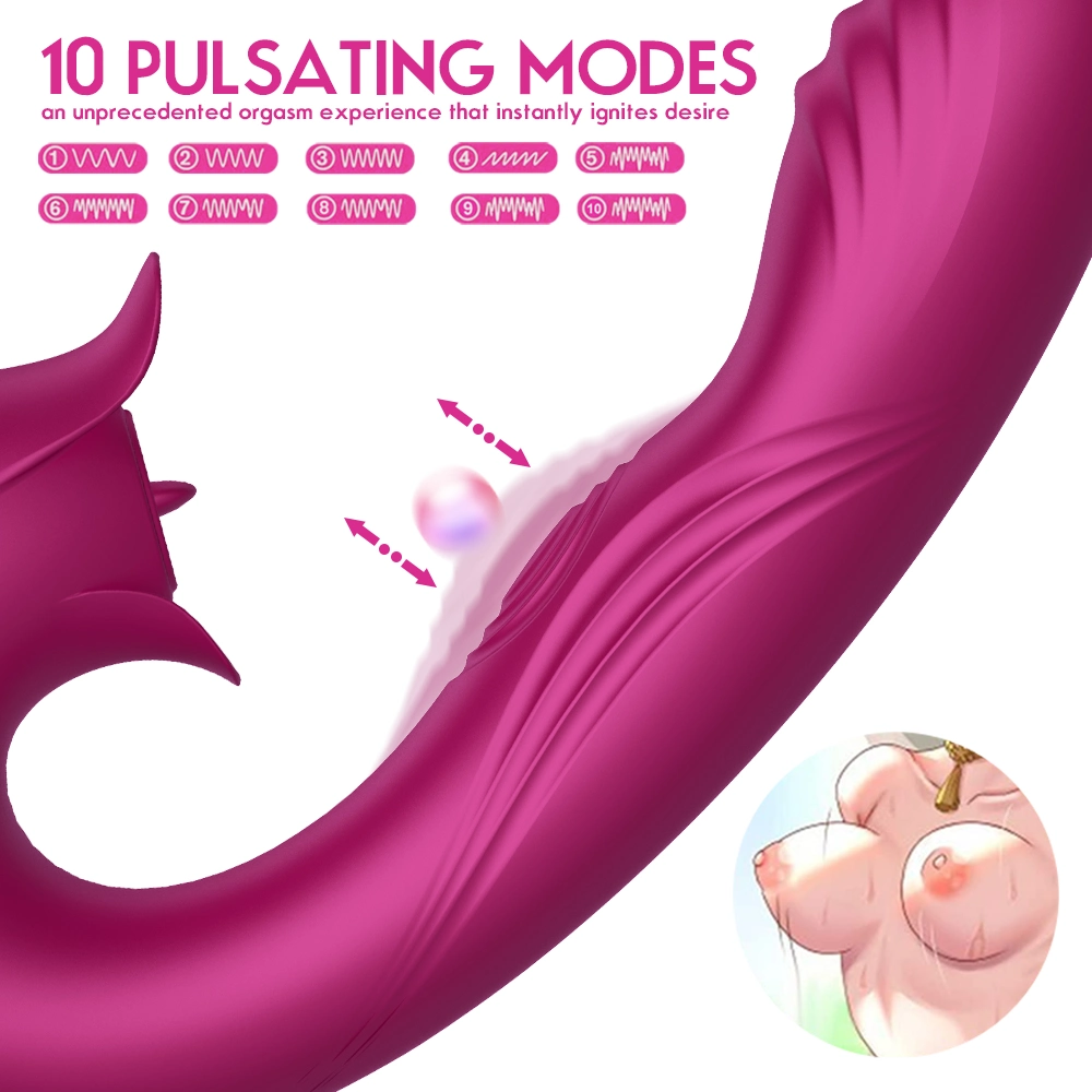 Alta frecuencia impermeable G-Spot chupando la estimulación del clítoris vibradores vibrador portátil con 10 modos de pulsante