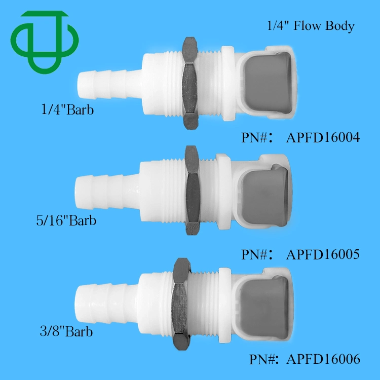 Plastic Barbed Tubing Joint Female Quick Connect Fittings Quick Panel Mount Medical Fluid Control Release Coupling