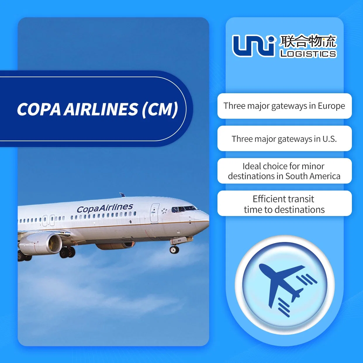 Cm/Copa Air Envío desde Shanghai a San José, Costa Rica