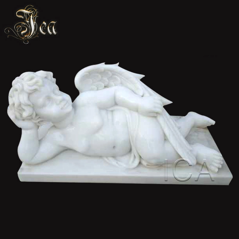 Hot Sale Marble Product Little Angel Boy Kissing Girl Statue