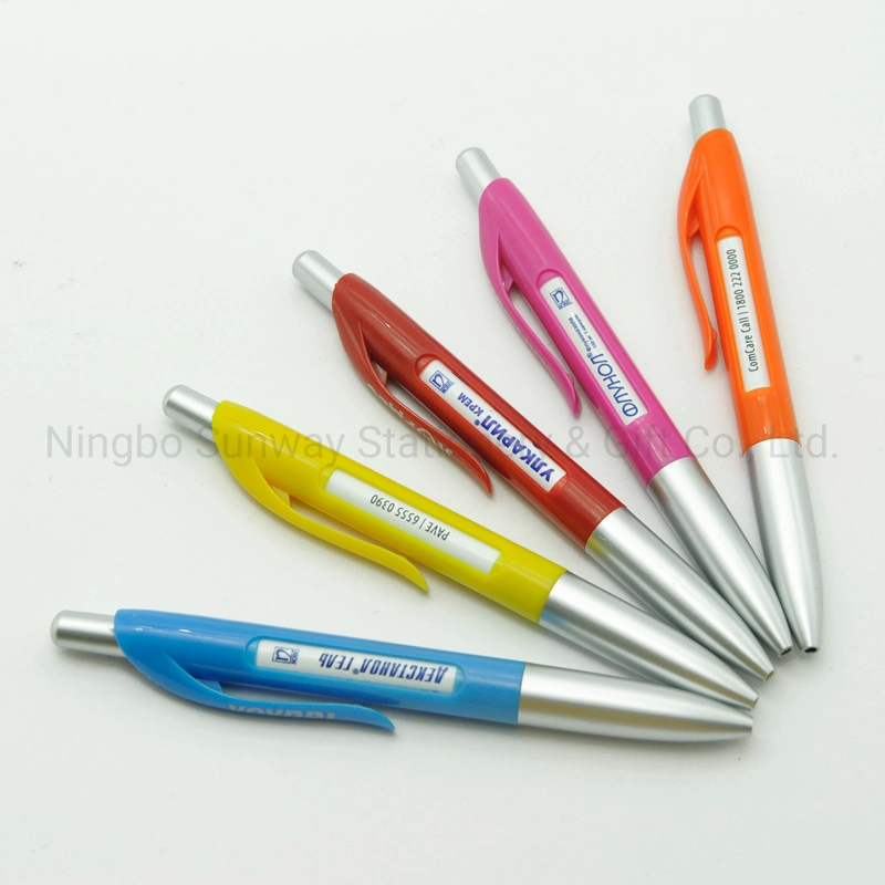 Bon promotion fenêtre logo personnalisé plastique stylo-bille cadeau